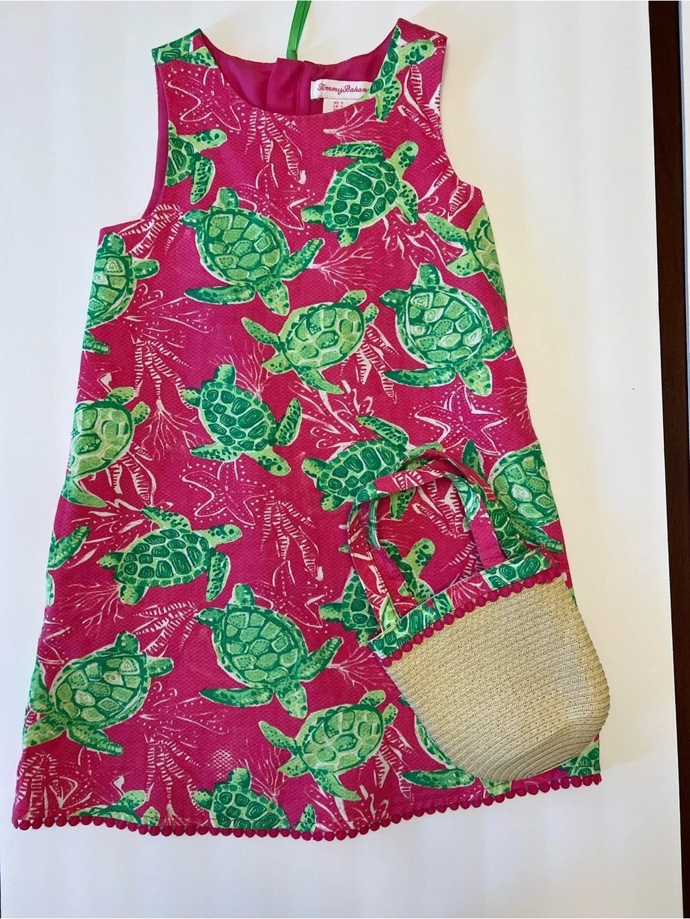 Tommy Bahama Girls Pink Sea Turtle Shift Dress Size 5T